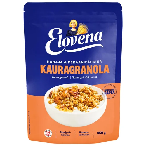 Гранола Elovena вівсяна з медом та горіх пекан 350г