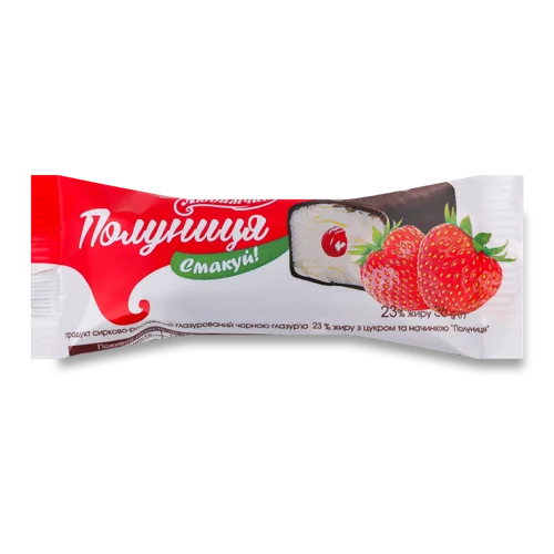Сирково-рослинний Продукт 23% глазурований Полуниця Любимчик, м/у 36г