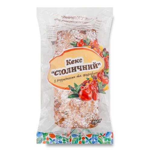 Кекс Столичний з Родзинками та Журавлиною, В/ґ, 250г, плівка Міра