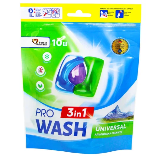 Капсули для прання Pro Wash Альпійська свіжість 10шт