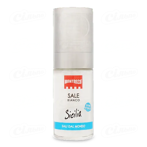 Сіль Montosco з Сицилії морська біла, млинок, 90г