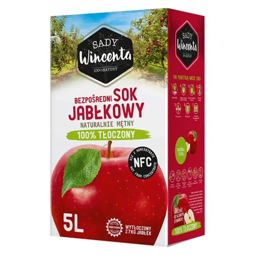 Сік Сади Вінсента яблучний 5л