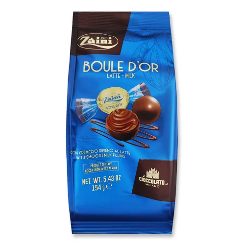 Цукерки Zaini Boule D`or із молочним кремом із молочного шоколаду,154г