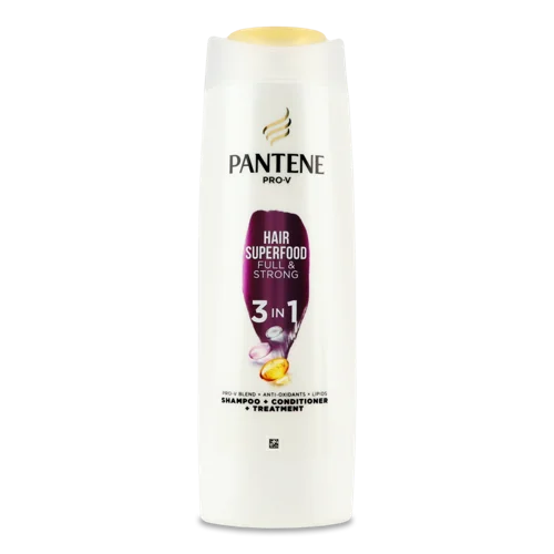 Шампунь-Бальзам-ополіскувач 3в1 Hair Superfood Full&Strong Pantene Pro-V, 360мл