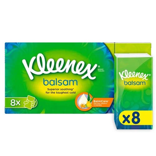 Хустинки Kleenex Balsam гіпоалергенні 8х9шт