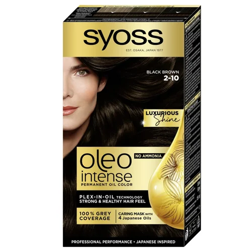 Фарба для волосся без аміаку Syoss Oleo Intense 2-10 Чорно-каштановий 115мл