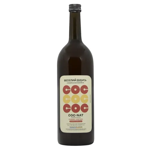 Напій винний Веселий Дідусь Coc-Nat Cherry червоний солодкий 7,3% 1л