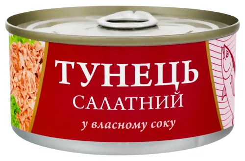 Тунець салатний у власному соку Fish Line з залізної банки 185г