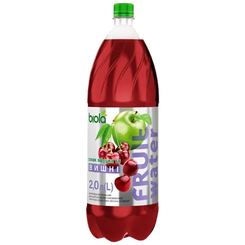 Напій газований Biola Fruit Water Яблуко-вишня 2л