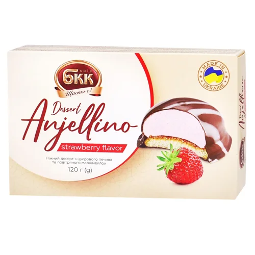 Десерт БКК Anjellino зі смаком полуниці 120г