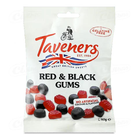 Цукерки жувальні «Taveners Black and Red Gums», 165г