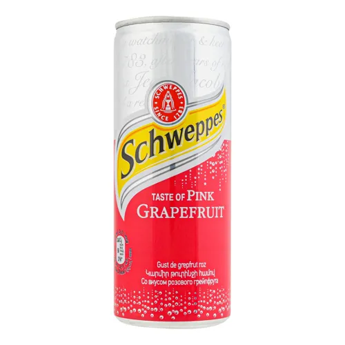 Напій безалкогольний сильногазований соковмісний Pink Grapefruit Schweppes з/б 250мл
