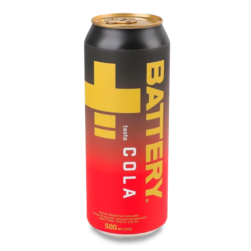 Напій Енергетичний Безалкогольний Сильногазований Taste Cola Battery, Залізна Банка 500мл