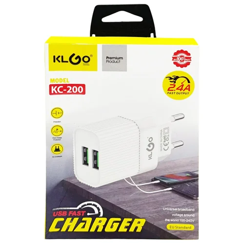 Зарядний пристрій Klgo KC-200 2,4A 2USB