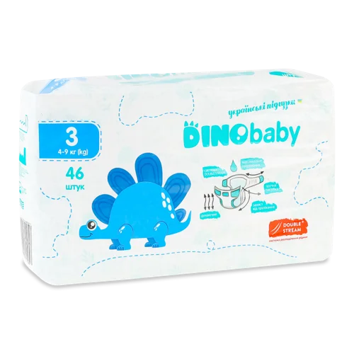 Підгузки Діти 4-9кг 3 Dinobaby В/ґ 46шт