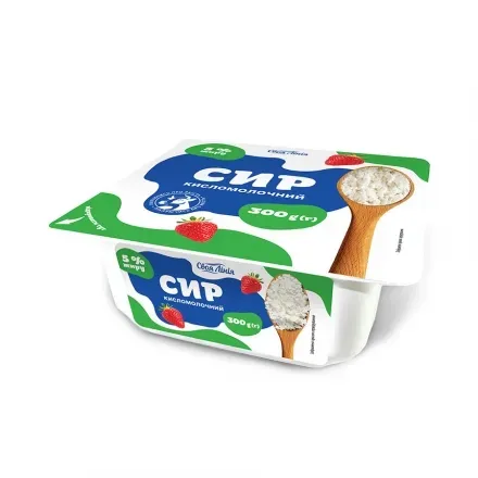 Сир кисломолочний 300г Своя лінія 5% п/стакан