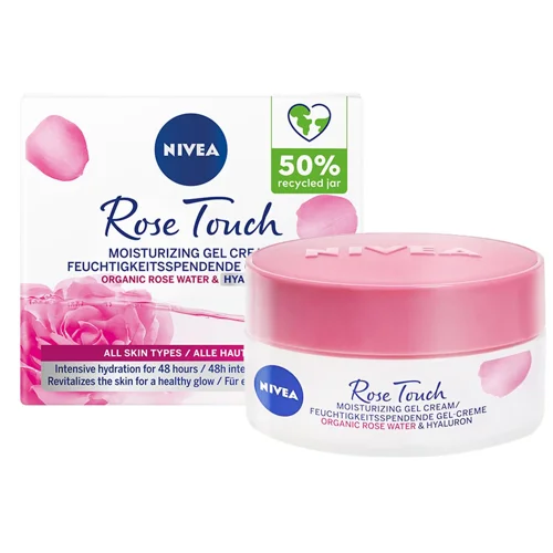 Гель-крем для обличчя Nivea Rose Touch Hyaluron Зволожуючий 50мл