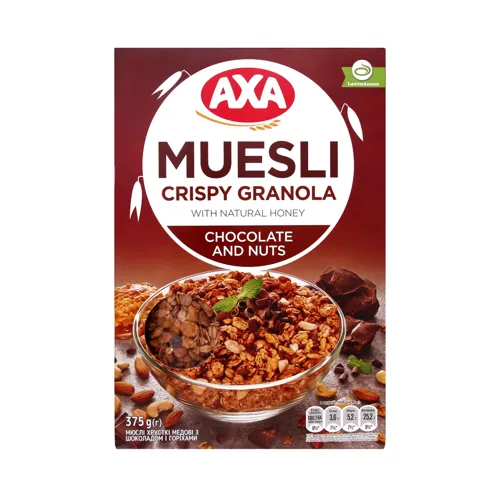 Мюслі медові з шоколадом та горіхами Axa
