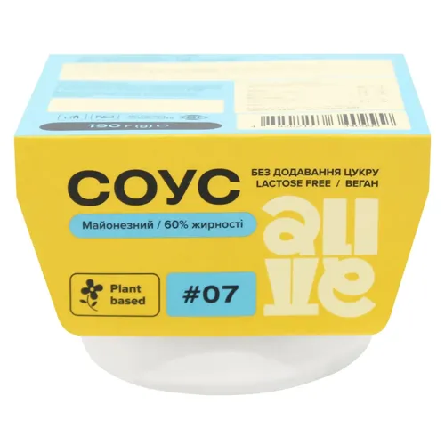 Майонезний соус Alive 60% 190г