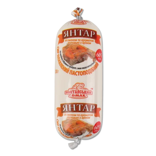 Сир Плавлений Пастоподібний 60% Зі Смаком Та Ароматом Холодцю З Хріном Янтар Полтавський смак м/у, 200г