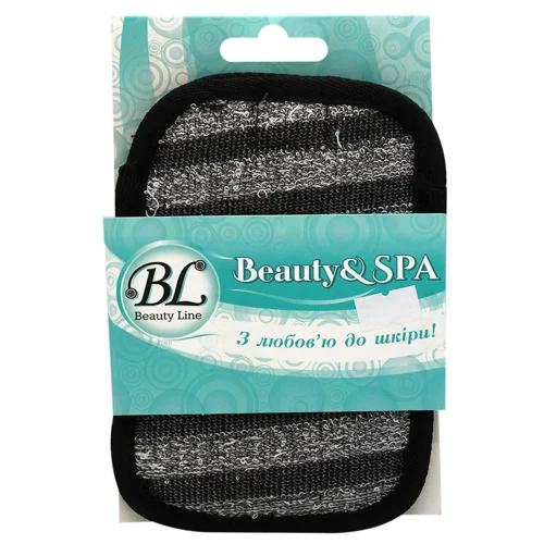 Мочалка-мішечок Beauty Line бавовняна вугілля SPA 412257