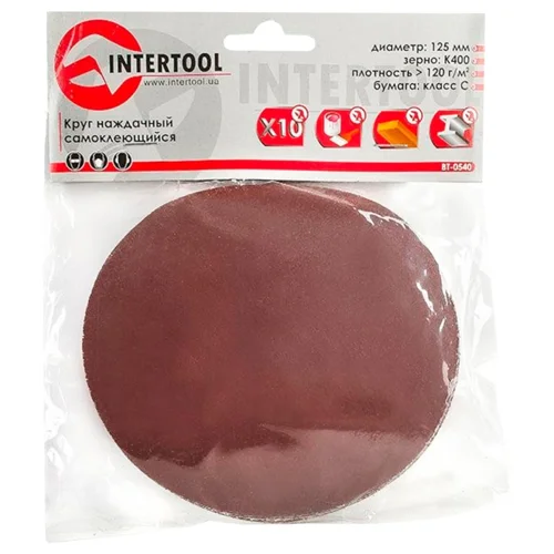 Круг наждачний Intertool 125мм BT-0540
