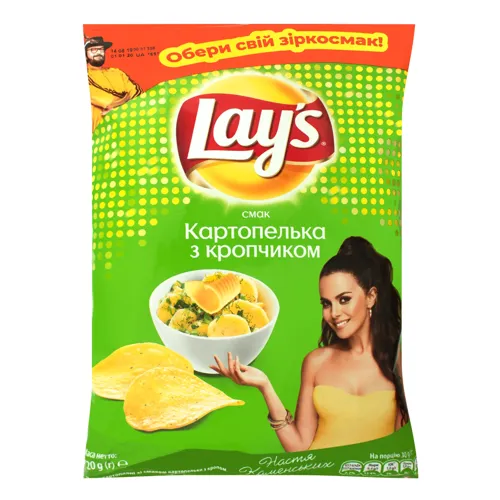 Чіпси картопляні зі смаком картопельки з кропом Lay's м/у 120г