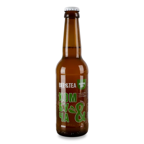 Напій Безалкогольний Слабогазований Яблуко-Ківі Комбуча Bee&Tea, 0.33л