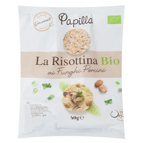 Хлібці Papilla La Gallettina La Risottina ai Funghi Porcini органічні 40г