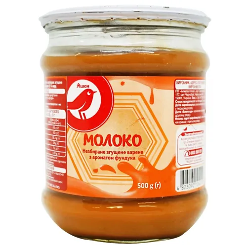 Молоко згущене Ашан варене з ароматом фундука 500г