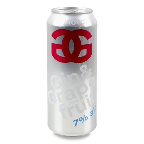 Напій Слабоалкогольний Газований Джин З Грейпфрутом Tairovo, З/б, 500мл, 7%