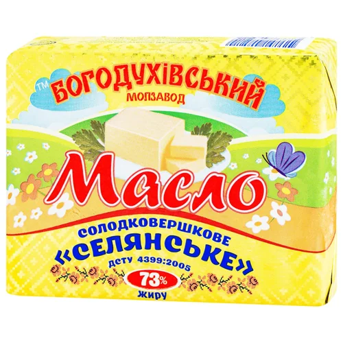 Масло Богодухівський Молзавод Селянське солодковершкове 73% 180г