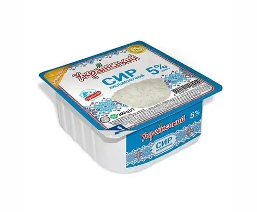 Сир кисломолочний Український 5% п/ванночка 300г