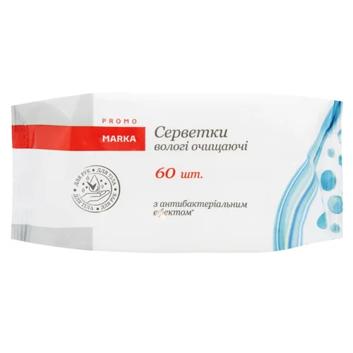 Серветки вологі Marka Promo Антибактеріальні 60шт
