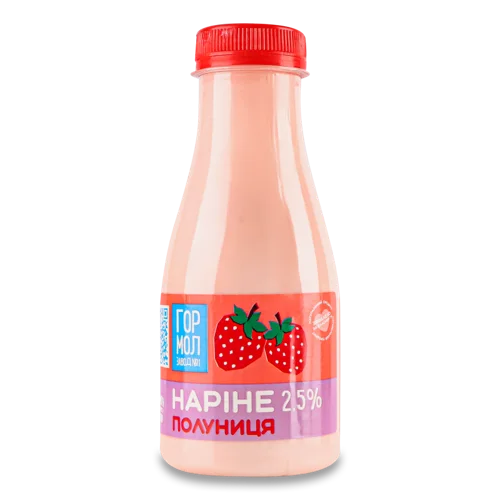 Кисломолочний Продукт Полуниця 2.5% Наріне Гормолзавод №1, п/пл, 330г