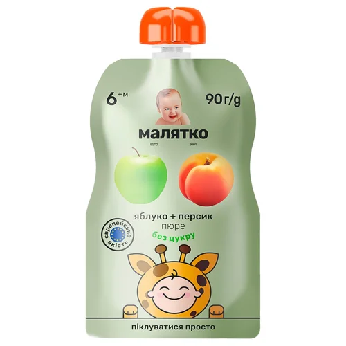Пюре Малятко яблуко-персик 90г