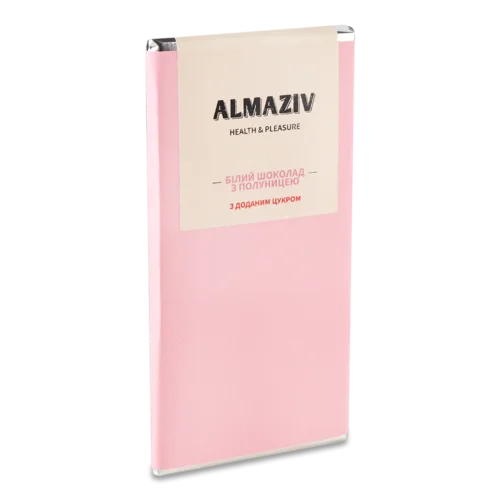 Шоколад Білий З Полуницею Вищого Ґатунку Health&Pleasure, 80г