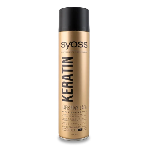 Лак Для Волосся Екстрасильної Фіксації Keratin Syoss, 400мл