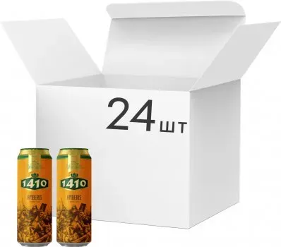Упаковка пива Volfas Engelman 1410 Amberis світле фільтроване 4.6% 0.568л x 24 шт
