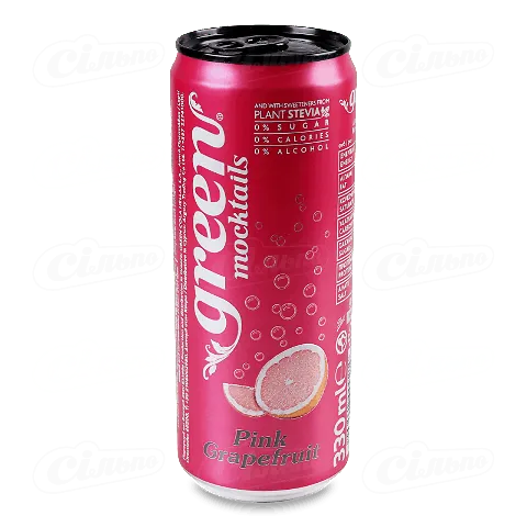 Напій Green зі смаком грейпфруту безалкогольний газований у залізній банці, 0,33л