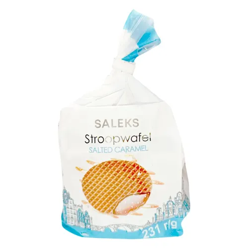 Вафлі stroopwafel із солоною карамельною начинкою Салекс 231г