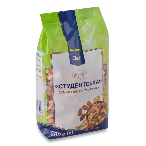 Горіхова та Арахісова Суміш, Студентська Metro Chef, м/у, 500 г