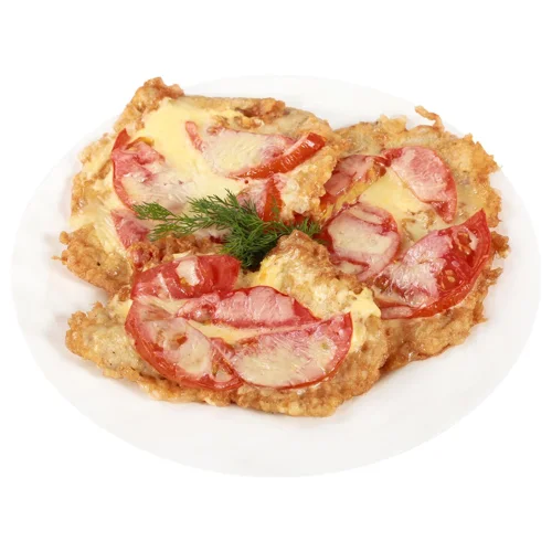 Відбивна зі свинини запечена з томатами і сиром