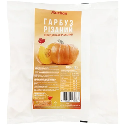 Гарбуз Auchan різаний заморожений 400г