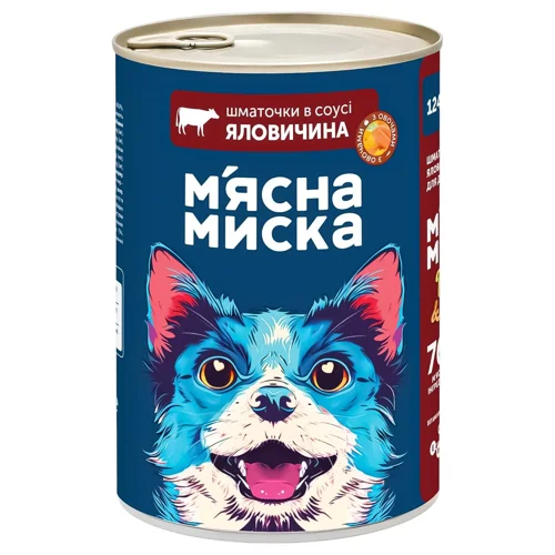 Корм вологий М'ясна Миска з яловичиною та овочами для собак 1,24кг