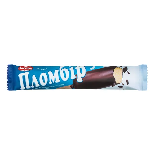 Морозиво 15% пломбір у кондитерській глазурі з какао Ласунка м/у 75г