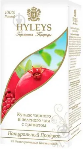 Чай чорний та зелений пакетований з гранатом «Гармонія Природи» 1,5*25. ТМ Hyleys