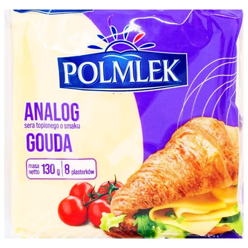 Сир плавлений Polmlek Gouda нарізаний 130г