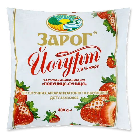 Йогурт ЗароГ Полуниця-суниця, 400г