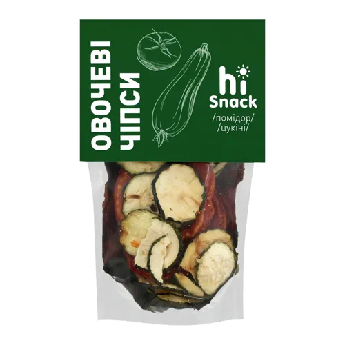 Чіпси овочеві сушені Помідор-Цукіні hiSnack д/п 20г